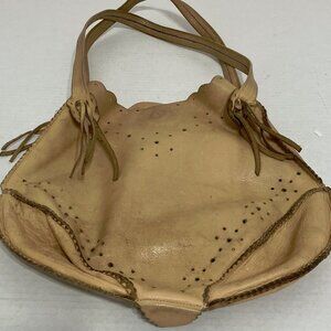 Soft leather boho hippie VTG purse shoulder bag with attached wallet